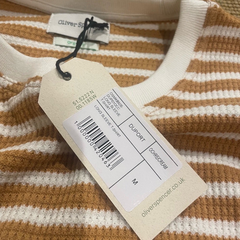 OLIVER SPENCER Waffle Striped T-Shirt - Picture 3 of 4